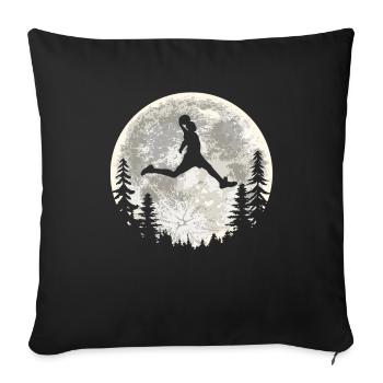 Joueur de basket-ball Basket-ball Lune - Housse de coussin décorative 45 x 45 cm - noir - Devant