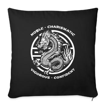 Year of the Dragon 2024 - Sofa pillowcase 17,3'' x 17,3'' (45 x 45 cm) - black - Front