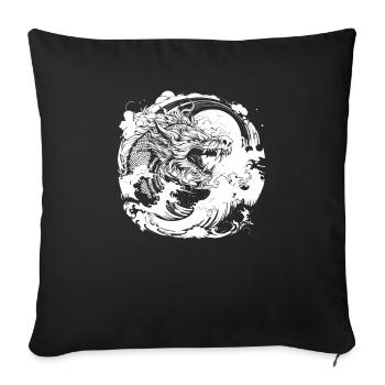 Year of the Dragon 2024 - Sofa pillowcase 17,3'' x 17,3'' (45 x 45 cm) - black - Front