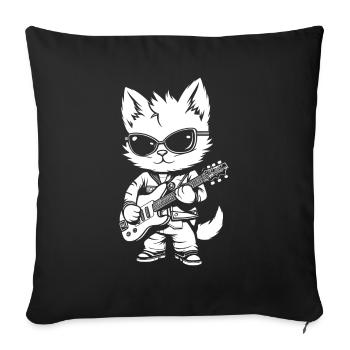 Guitare électrique Guitare électrique - Housse de coussin décorative 45 x 45 cm - noir - Devant
