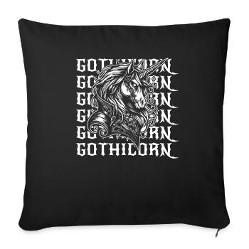 Gothic Einhorn Gothicorn - Sofakissenbezug 45 x 45 cm - Schwarz - Vorne