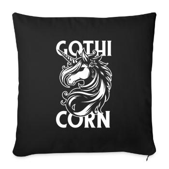 Gothic Einhorn Gothicorn - Sofakissenbezug 45 x 45 cm - Schwarz - Vorne