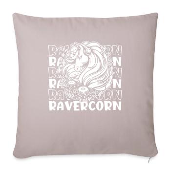 Techno Raver Licorne Ravercorn - Housse de coussin décorative 45 x 45 cm - taupe clair - Devant