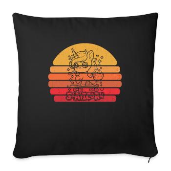 Skateboard Skater Unicorn Skaticorn - Sofa pillowcase 17,3'' x 17,3'' (45 x 45 cm) - black - Front