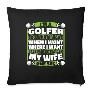 Golf Golfer Golfen - Sofakissenbezug 45 x 45 cm - Schwarz - Vorne