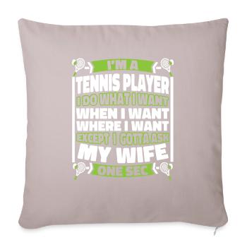 Tennis - Housse de coussin décorative 45 x 45 cm - taupe clair - Devant