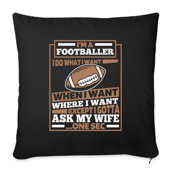 American Football - Sofakissenbezug 45 x 45 cm - Schwarz - Vorne