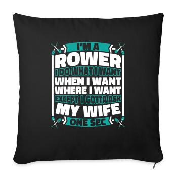 Rowing Rower - Sofa pillowcase 17,3'' x 17,3'' (45 x 45 cm) - black - Front