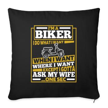 Scooter - Sofa pillowcase 17,3'' x 17,3'' (45 x 45 cm) - black - Front