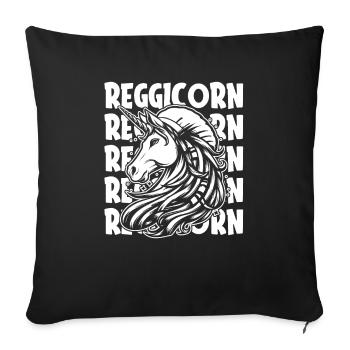 Reggae Unicorn Reggicorn - Sofa pillowcase 17,3'' x 17,3'' (45 x 45 cm) - black - Front