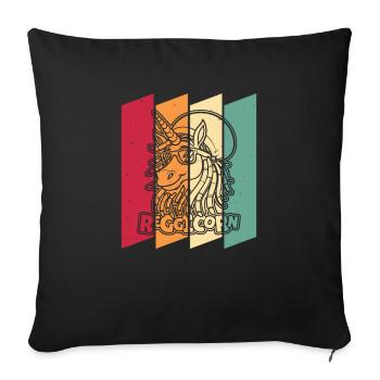 Reggae Unicorn Reggicorn - Sofa pillowcase 17,3'' x 17,3'' (45 x 45 cm) - black - Front