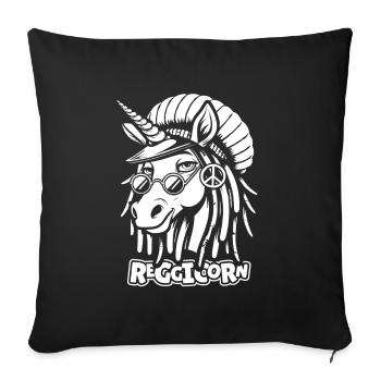 Reggae Unicorn Reggicorn - Sofa pillowcase 17,3'' x 17,3'' (45 x 45 cm) - black - Front