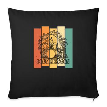 Batterie Batteur Batteur Licorne - Housse de coussin décorative 45 x 45 cm - noir - Devant