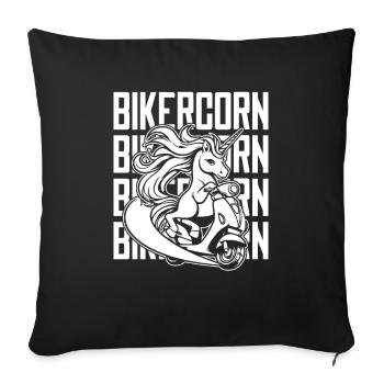 Motorroller Einhorn Scootercorn - Sofakissenbezug 45 x 45 cm - Schwarz - Vorne