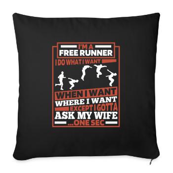 Parkour - Sofa pillowcase 17,3'' x 17,3'' (45 x 45 cm) - black - Front