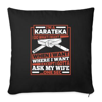 Karate - Sofa pillowcase 17,3'' x 17,3'' (45 x 45 cm) - black - Front