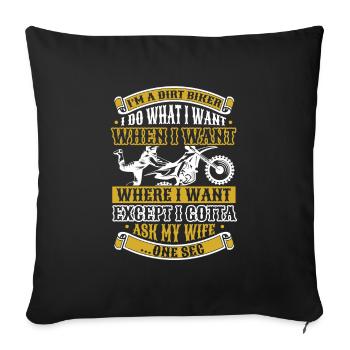 Mx Motocross Dirt Bike - Housse de coussin décorative 45 x 45 cm - noir - Devant