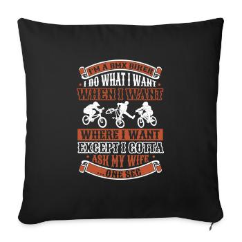 Bmx Bmx Biker - Sofa pillowcase 17,3'' x 17,3'' (45 x 45 cm) - black - Front