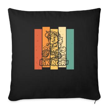 Mx Motocross Dirt Bike Unicorn Bikercorn - Sofa pillowcase 17,3'' x 17,3'' (45 x 45 cm) - black - Front