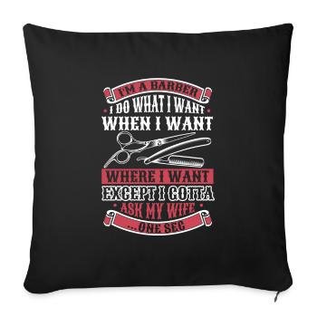 Barber Barbershop - Sofa pillowcase 17,3'' x 17,3'' (45 x 45 cm) - black - Front