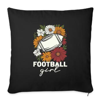 American Football Football Girl - Sofa pillowcase 17,3'' x 17,3'' (45 x 45 cm) - black - Front
