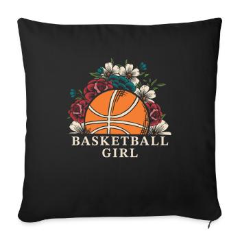 Basketball Girl Baller Girl - Sofa pillowcase 17,3'' x 17,3'' (45 x 45 cm) - black - Front
