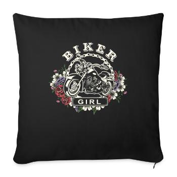 Motorcycle Girl Biker Girl - Sofa pillowcase 17,3'' x 17,3'' (45 x 45 cm) - black - Front