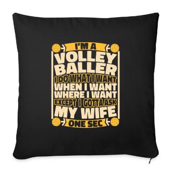 Volley-ball Volley-ball - Housse de coussin décorative 45 x 45 cm - noir - Devant