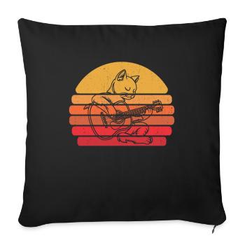 Acoustic Guitar - Sofa pillowcase 17,3'' x 17,3'' (45 x 45 cm) - black - Front