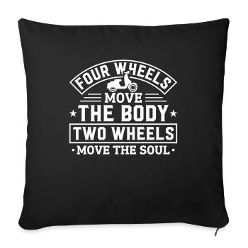 Trottinette - Housse de coussin décorative 45 x 45 cm - noir - Devant