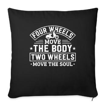 Trottinette - Housse de coussin décorative 45 x 45 cm - noir - Devant