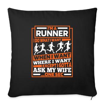Runner Jogger Runner Running - Sofa pillowcase 17,3'' x 17,3'' (45 x 45 cm) - black - Front