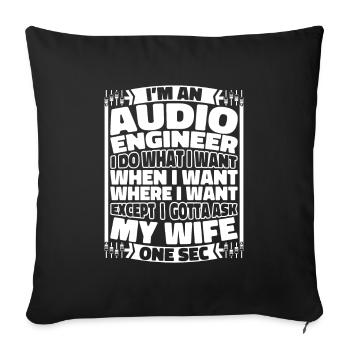 Ingénieur du son Ingénieur du son - Housse de coussin décorative 45 x 45 cm - noir - Devant