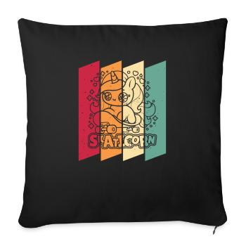 Skateboard Skater Unicorn Skaticorn - Sofa pillowcase 17,3'' x 17,3'' (45 x 45 cm) - black - Front