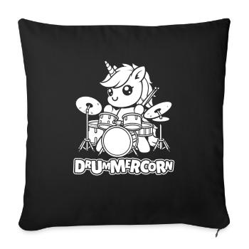 Batterie Batteur Batteur Licorne - Housse de coussin décorative 45 x 45 cm - noir - Devant
