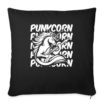 E Gitarre Elektrogitarre Einhorn Punkcorn - Sofakissenbezug 45 x 45 cm - Schwarz - Vorne