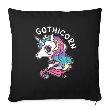 Gothic Einhorn Gothicorn - Sofakissenbezug 45 x 45 cm - Schwarz - Vorne