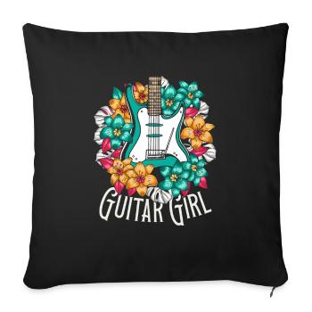 Electric Guitar Electric Guitar Guitar Girl - Sofa pillowcase 17,3'' x 17,3'' (45 x 45 cm) - black - Front