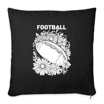 American Football Football Girl - Sofa pillowcase 17,3'' x 17,3'' (45 x 45 cm) - black - Front