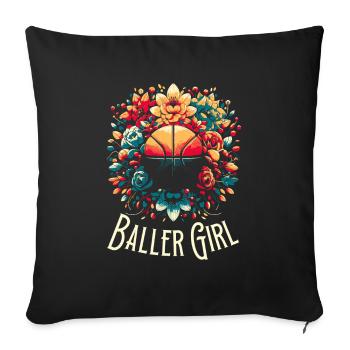 Basketball Girl Baller Girl - Sofa pillowcase 17,3'' x 17,3'' (45 x 45 cm) - black - Front