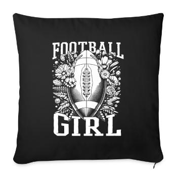 American Football Football Girl - Sofa pillowcase 17,3'' x 17,3'' (45 x 45 cm) - black - Front