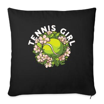 Tennis Joueur De Tennis Fille De Tennis - Housse de coussin décorative 45 x 45 cm - noir - Devant