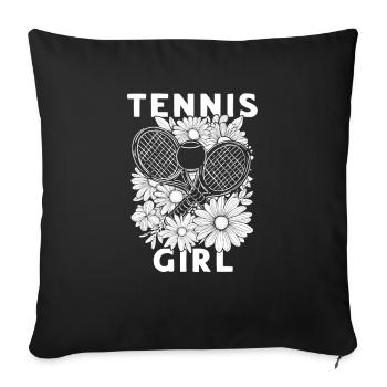 Tennis Joueur De Tennis Fille De Tennis - Housse de coussin décorative 45 x 45 cm - noir - Devant