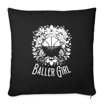 Basketball Girl Baller Girl - Sofa pillowcase 17,3'' x 17,3'' (45 x 45 cm) - black - Front