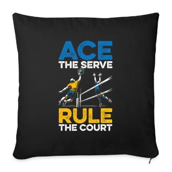 Volley-ball Volley-ball - Housse de coussin décorative 45 x 45 cm - noir - Devant