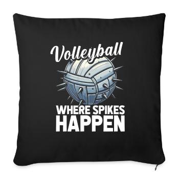 Volley-ball Volley-ball Marine - Housse de coussin décorative 45 x 45 cm - noir - Devant