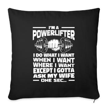 Powerlifting Powerlifter Funny - Sofa pillowcase 17,3'' x 17,3'' (45 x 45 cm) - black - Front