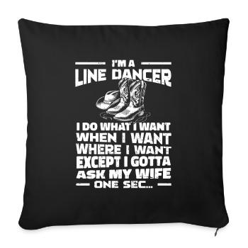 Line Dancing Funny - Sofa pillowcase 17,3'' x 17,3'' (45 x 45 cm) - black - Front