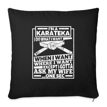 Karate Funny - Sofa pillowcase 17,3'' x 17,3'' (45 x 45 cm) - black - Front