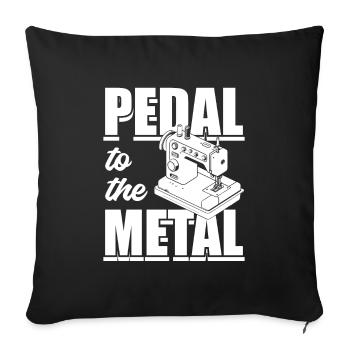 Sewing Machine Pedal To The Metal Sewing - Sofa pillowcase 17,3'' x 17,3'' (45 x 45 cm) - black - Front